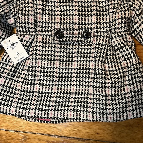 Oshkosh Houndstooth Girl's Peacoat Jacket Size 2T - Picture 8 of 8
